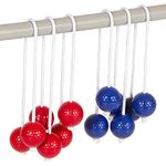 Get Out! Ladder Toss Replacement Bola Strands 6 Pack, 3 Blue 3 Red, Ladder Toss for Backyard Games (Includes 6 Bolas)