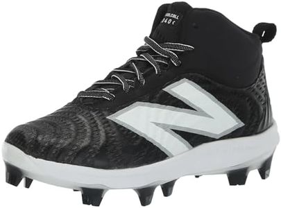 New Balance Men's FuelCell 4040 V7 Mid-Molded Baseball Shoe, Black/Optic White, 9