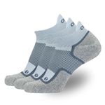 OrthoSleeve Diabetic & Neuropathy Socks (3 Pack), Grey No Show, Medium