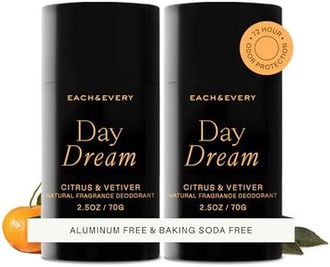 Each & Every Aluminum Free Deodorant for Women & Men, Citrus & Vetiver - All Natural Deodorant for Sensitive Skin, EWG Verified - Clean, Baking Soda-Free, Plant-Based Fragrance - 2.5oz, 2 Pack
