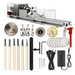 Mini Lathe Beads Machine Wood Working DIY Rotary Tool for Grinding EU Clear
