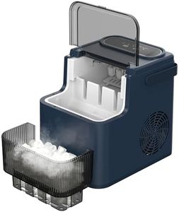 Yopower Countertop Ice Maker, Portable Ice Makers with Handle, 9 Ice Cubes in 6 Min, 26lbs in 24Hrs, Blue