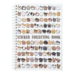 KPOONI Reusable Sticker Book Collecting Album Sticker Storage Book for Adults 37 Sheets Release Paper Sticker Collection Book A5 Size Cute Dog Theme Sticker Keeper Holder Saver (Dog-1)