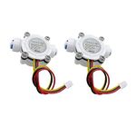 GREDIA 1/4" Quick Connect Water Flow Sensor Food-Grade Switch Hall Effect Flowmeter Fluid Meter Counter 0.3-6L/min (Pack of 2）