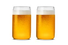 LUXU Beer Glass, 20 oz Can Shaped Beer Glasses Set of 2 -Craft Drinking Glasses,Large Beer Glasses for Any Drink and Any Occasion (Set of 2)