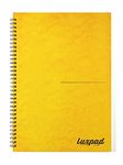 Silvine Luxpad A4 Memory Aid Yellow Paper Notebook - Lined (120 Pages)