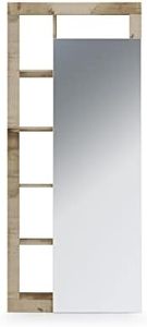 Web Convenienza Mobile Alto Ingresso - Made in Italy - Collezione Hamburg - Mobile con Appendiabiti e Ripiani Scarpe - Mobile Scarpiera Design Moderno e Originale - Color Bianco Lucido e Pero