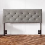 Sven & Son Diamond-Tufted Mid-Rise Upholstered Headboard - Wall or Bed Frame Mount - Gray, Full or Queen