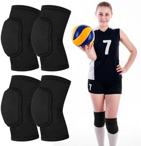 Opvixi Volleyball Knee Pads, Knee Pads Volleyball Girls 2 Pairs, Knee Pads for Women Youth Kids, Soft Black Kneepads for Sports Dance Volleyball Football Yoga Tennis Running Cycling Workout Climbing