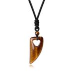 XIANNVXI Wolf Tooth Necklaces for Men Women Healing Crystals Pendant Necklaces Tigers Eye Crystal Necklaces Adjustable Rope Gemstone Reiki Jewellery