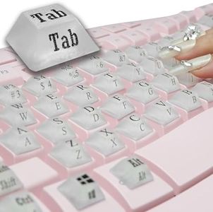 Zooplan 80 Pcs Self-Adhesive PC Keyboard Keys for Long Nails Typing and Gaming, ​​Anti-Damage Symbolic and Alphanumeric Keys for Nail-Art (Translucent)