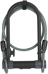 Yale High Security U-Lock with Security Cable - YUL2C/13/230/1-230 mm - Ultra Hardened Shackle and Cross Bar with High Resistance - 4 Keys (1x with Light) - Includes Bicycle Mount