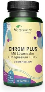 CHROME 250 µg | Avec Pissenlit, Magnésium, Vit B12 | 3 Mois | GLYCEMIE + METABOLISME | Biodisponibilité Elevée | Vegan et Sans Additifs | Vegavero®