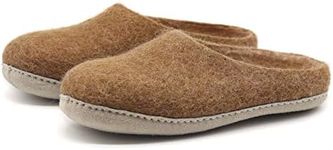 Nootkas Women's Felted Merino Wool 'Astoria' Mule House Slipper, Toffee, 8.5-9