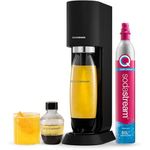 SodaStream MIX™, Sparkling Drink maker & Soda Maker, Carbonates Any Drink, With 1L Dishwasher Safe Carbonating Bottle and 1 CO2 Cylinder/Carbonator, Makes Up To 60L* Drinks, Black