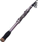 Sougayilang Fishing Rod Telescopic Fishing Rods Portable- 24 Ton Carbon Fiber, CNC Machined Reel Seat, Comfortable EVA Handle, Travel Fishing Pole for Bass Trout Fishing 1.8/2.1/2.4/2.7M-1.8S