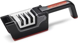 Cuisinart C77SHP-3S 3-Slot Foldable Knife Sharpener, Black/Red