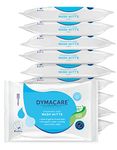 DYMACARE Fragrance-Free Wash Mitts | Rinse Free Microwaveable Adult Bed Bath Wet Wash Gloves | with Aloe Vera | Latex, Lanolin and Alcohol Free | 10 Packs (80 mitts in total)