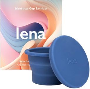 Lena Menstrual Cup Sterilizer Case, Compact, Collapsible Silicone Container for Cleaning Period Cup & Menstrual Disc, Travel, Home and Dorm, Menstrual Cup Cleaner, Feminine Care, Dark Blue