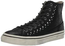 John Varvatos Men's Vulc Multi Stud Sneaker, Black, 9.5