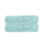 Allure Bamboo Bath Towels, Pack of 2, 70 x 130cm, Hypo-Allergenic, Anti-Bacterial for Bathroom (Duckegg)