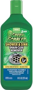 Green Gobbler Ultra Concentrated Drain Clog Remover & Cleaner | Powerful Hair, Grease & Soap Dissolver for Bathroom, Kitchen, Shower, Sink & Toilet | Safe for Pipes & Septic Systems