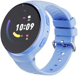PTHTECHUS Kids Smart Watch Phone with 4G HD Video Call, GPS Tracker, SOS, WhatsApp, Music, Family Chat, Camera, WiFi - Kids Watch for Boys & Girls, Ages 6-13 (X13-Blue-VC)