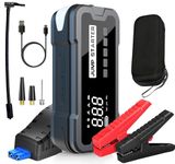 Portable Car Jump Starter with Air Compressor, JOELEW 150PSI 4000A Peak Jump Starter Battery Pack (8.5 Gas/8.0L Diesel), Safe Car 12V Emergency Auto Jumper Box with Display, Emergency Light,USB Port