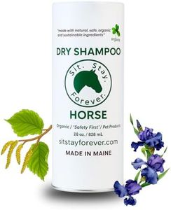 Sit. Stay. Forever. Horse Dry Powder Shampoo for Waterless Grooming and Coat Care and Defense, Organic, Non-Toxic, Talc-Free Formula, Essential Cold Weather Horse Grooming & Bathing Supplies, 28oz