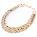 DIGUAN 2 Strands Synthetic Hair Braided Headband Braids Hairpiece Women Girl Beauty accessory, 54g Boho CA (Honey Blonde)