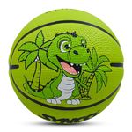 Synco Little Champ Dino Basketball | Junior Size for Children and Kids | Premium Rubber | Indoor/Outdoor Game | Size -1 for Kids 2/3/5/7 + Years Old (Green)