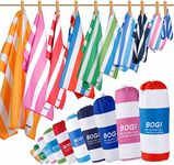 BOGI Microfiber Beach Towel Set, Quick Dry Beach Towel, Lightweight Absorbent Oversized Travel Towel, Sand Proof Compact Pool Towels for Travel Bath Beach Swim Gym Yoga（L 63''x31.5''）