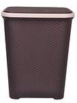 Polyset Laundry Basket with Lid for Clothes Big in Size Suitable for Home / Size : ( 17.5" X 13" X 22" ) Inches (Chocolate Brown)