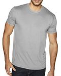 Next Level Apparel Mens Premium Fitted Sueded Crewneck T-Shirt - Light Gray 6410 S