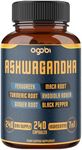 240 Capsules - 8 Month Supply - Ashwagandha Supplement 8050mg - 7in1 Combined Fenugreek, Maca, Turmeric, Rhodiola, Ginger & Black Pepper