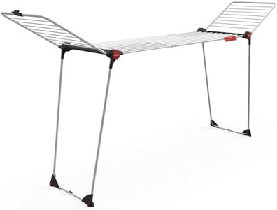 Vileda Infinity Flex Plus Extendable Clothes Airer, Indoor Clothes Drying Rack with upto 30m Drying Space, With Two Additional Sock Hangers, Holds upto 3 Loads of Washing