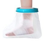 Fasola Cast Cover Foot for Shower, Waterproof Plaster Foot Dressing Protector for Toe, Ankle Wound, Burns, Reusable Cast Bag Leg Keep Wounds & Bandage Dry