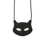 Chewigem - DualTextured, Discreet, Chewable Necklace & Stimming Aid (mild-mod chewers). Calming Aid for Sensory Processing Difficulties - Autism - ADHD. Anxiety Reduction & Improved Focus. Cat Pendant in Black. Perfect for Kids & Adults with Oral Motor or Teething Needs.