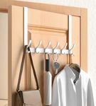 CHAUNCEY HOME Over The Door Hooks Hanger with 11" Extended Arms for Easy Access by Women, No Assembly Required - Bathroom Accessories and Towel Rack Organization, Coat Robe, White, 1 Pack