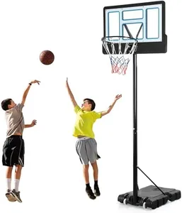 YITAHOME Basketball Hoop Outdoor 10 FT Adjustable, Portable Basketball Goals for Outside, 4.4-10FT Height Adjust, 44in Backboard and 18in Rim