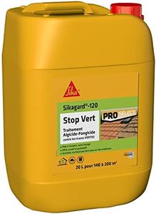 SIKA - Traitement algicide et fongicide - Nettoyant désincrustant - Sikagard 120 Stop Vert - Prêt à l'emploi - Elimine algues et lichens - Mur - Toiture - Terrasse - Façade - Dallage - 20L