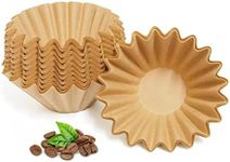 MUCXNIIY 2-5 Cup Coffee Filters, Pack of 100 Unbleached Coffee Filters 5 Cup, Thicken Natural Coffee Filter Basket for Commercial, Home Coffee Maker, Pour Over Coffee Kit (Brown, W02)