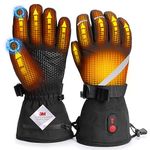 YELUFT Heated Gloves for Men Women - Rechargeable Heated Gloves 7.4V 3000mAh Battery Powered Waterproof Electric Heating Gloves for Cold Winter Arthritis Hands Skiing Hunting (XL-21.1CM- Male)