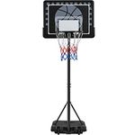 costoffs Basketball Hoop Goals Adjustable Height 7.7-8.7ft Portable Basketball Net Stand with Wheeled Base & PE Backboard