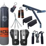 IWIN OUR PU Punch Bag for Boxing Training, UnFilled Heavy Bag Set with Punching Gloves, Chain, Wall Bracket, Great for Grappling, MMA, ickboxing, MuDay Thai, arate, BJJ & Taekwondo (5 Feet)