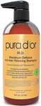 PURA D’OR MD Anti-Hair Thinning Shampoo w/ 0.5% Coal Tar, Biotin Shampoo (16oz) 19+ DHT Herbal Blend for Dry & Itchy Scalp, No Sulfates, For Men & Women (Packaging Varies)