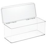 iDesign Cabinet/Kitchen Binz Kitchen Storage Container, Stackable Plastic Storage Boxes for the Kitchen, Clear, 14 x 34 x 12.5 cm