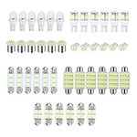 Sodcay 42 Pieces Car LED Lights Interior Lights, T10 31mm 36mm 41mm LED Bulb Kit for Car Vehicle Map Dome Door Trunk License Plate Light Bulb (White) (SOSKD566WH-42PS)