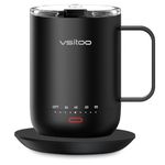 VSITOO Smart Temperature Control Coffee Mug S3 PRO, 414ML, Self-Heating Coffee Warmer with Manual & APP Controlled, Rechargeable and Battery Powered, LED Light (Black)