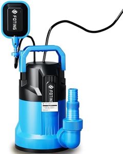 FOTING 2025 Upgraded Automatic Sump pump, 4900GPH 1/2HP Submersible Water Pump with Float Switch - Removes Water Down to 0.04" Sealed Utility Pump for Pond Pool Draining, Basement with 16ft Cord